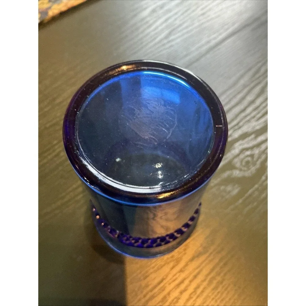 Vintage Anchor Hocking Roulette Cobalt‎ Blue 4.25